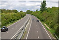 Looking north along the A24 from the Southwater St Bridge in RH13 9GQ