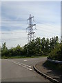 Road junction and pylon in NP26 5JF