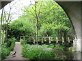 Footbridge over River Darent near A20 roadbridge in DA4 0EB