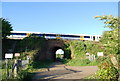 The Tonbridge bound train crosses the bridge in TN11 9DR