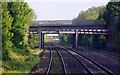 Footbridge and road bridge over the railway at Wolvercote in OX2 8PE