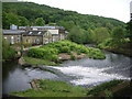 Weir on the River Calder in HX2 6JD