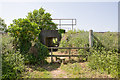 Bridge taking footpath through railway embankment in SO30 2BA