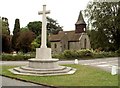 St. Andrew's church and War Memorial in Little Berkhamsted in SG13 8LT