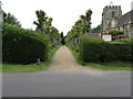 Tree lined public footpath along side Danehill church in RH17 7JD