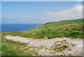 Coast path leaves the spoil tip in CA28 9AX