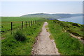 Looking south along the coast path near Kells in CA28 9AX