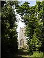 Path leading to Otley church in Otley Bottom