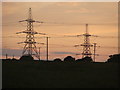 Pylons against the dusky sky in SA71 5PE