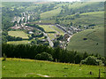 A view over Lewistown and farmland in the Ogmore Valley in CF32 7LQ