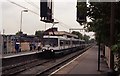 Trams at Navigation Road station, near Altrincham, Cheshire in WA15 7RH