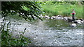 Angler fishing the River Almond in EH4 8AF