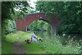 Angler adjacent a canal bridge in B48 7DE