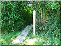 Footpath junction near footbridge in TN27 8JS