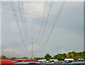 Glastonbury Festival - powerlines crossing over carpark E1 in BA4 4HP