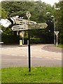 Colehill: finger-post at the church crossroads in BH21 7AP