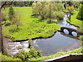 The river Wye, weir and footbridge in Nether Haddon
