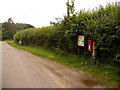 East Orchard: postbox № SP7 34 and noticeboard in SP7 0LH