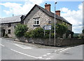 Road junction, Llanfair D.C. in LL15 2EN