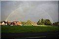 Rainbow over Whorlton Village Green in DL12 8XD