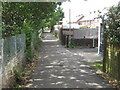 Lane at back of houses on Manor Road, Swanscombe in DA9 9LY