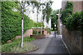 Public footpath beside Rangemaster works, Leamington Spa in CV31 2NU