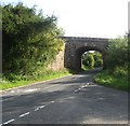 Minor road passing under the railway in EH27 8DY