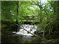 Bridge and weir on the Afon Nodwydd in SY21 0PR