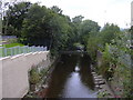 River Calder in the grounds of Burnley College-UCLAN, Princess Way in BB12 0QZ
