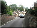 Car coming from The Shakespeare Inn towards the narrow bridge in TF8 7HU