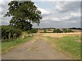 A farm track just northwest of Withersfield village in CB9 7SH