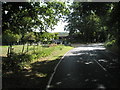 Looking along Satchell Lane as it approaches the turning for the marina in SO31 4RT