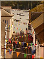Salcombe: bunting in Union Street in TQ8 8DR