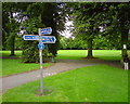 Signpost in Normanton Park in Derby in DE23 8BQ