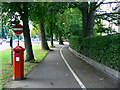 Penfold pillar box and Lansdown Road, Cheltenham in GL50 2GA