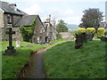 Footpath through Chagford church yard in TQ13 8JF