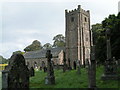 Chagford church and churchyard in TQ13 8JF