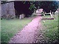 Path through Broadwell churchyard in GL7 3QU