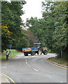 Tractor approaching roundabout on Reedham Road in Damgate