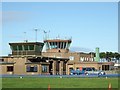 RAF Leuchars fire station and air traffic control tower in Leuchars