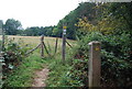 Waymarkers for the Tunbridge Wells Circular Path, Forge Wood in TN3 9JD