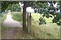 Footpath junction on the High Weald Landscape Trail in TN17 3JQ