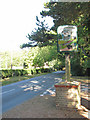 Village sign at junction of Fox Road and The Street in Framingham Earl