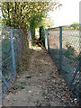 Narrow path between two fences in NR14 6RN