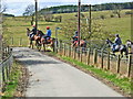 Racehorses exercising at White Lea, Crook in DL15 9RP