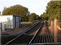 Crannaford level crossing looking east along the line in EX5 7EE