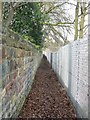 Footpath by railway cutting, Headingley in LS4 2SR