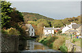 Looking north (upstream) along the River Solva in SA62 6TR