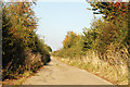 Looking north along the concrete track to East Fields Farm (1) in CV47 2SU