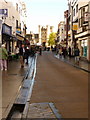 Wells: High Street approaches the Market Place in Wells